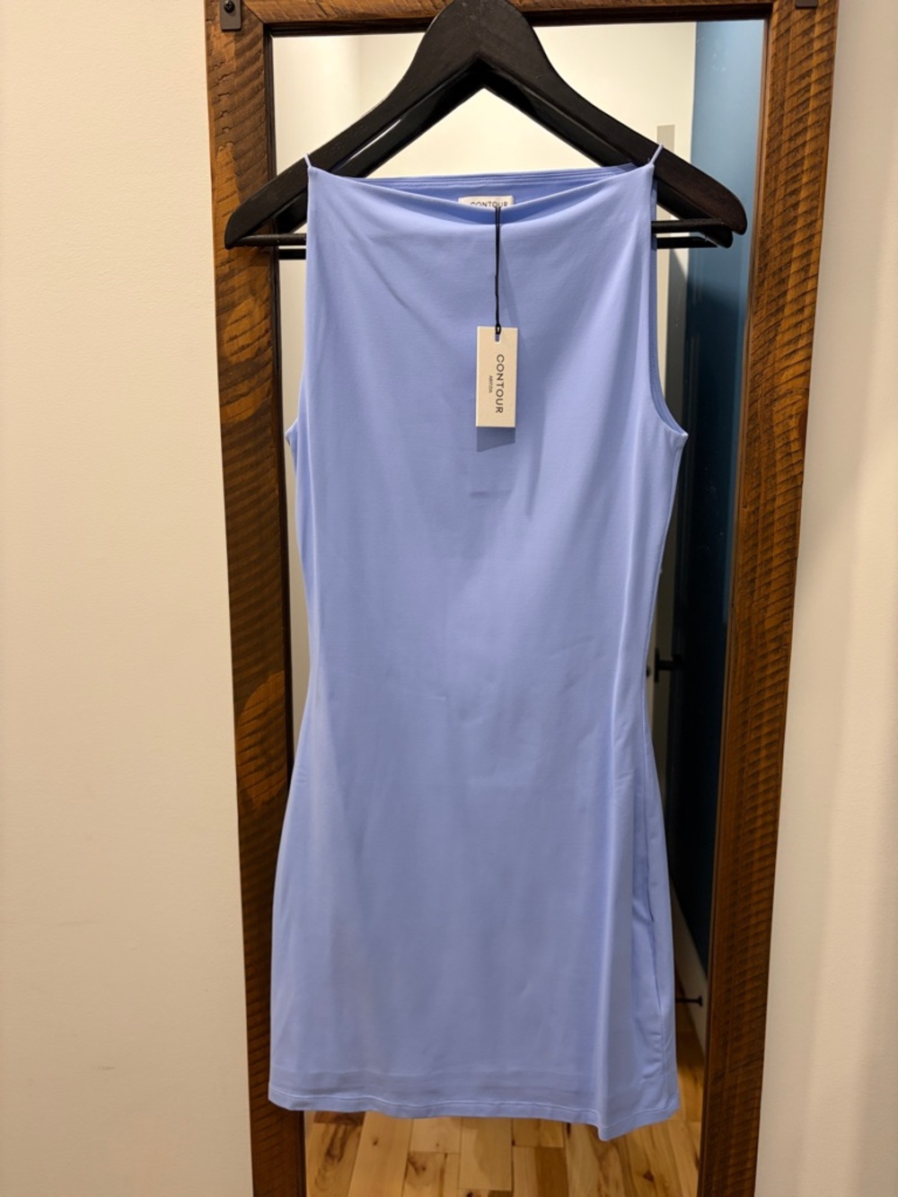 Aritzia Sleeveless Sky Blue Mini Bodycon Dress